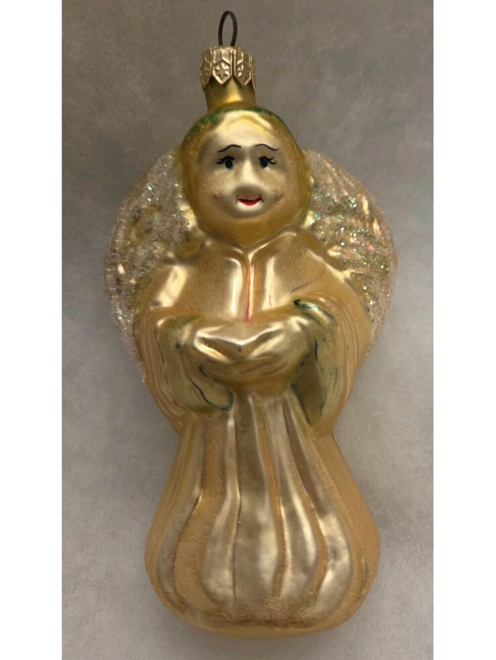 Rare Color '95 Christopher Radko On Wings Of Hope Glass Angel GOLD Ornament Mint